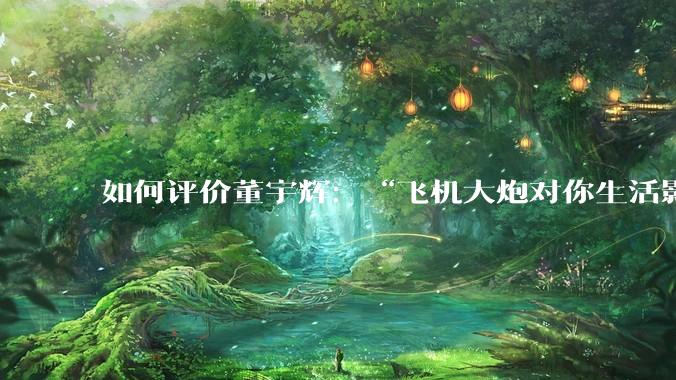 如何评价董宇辉：“飞机大炮对你生活影响其实并不大，小家电才是真正提升每个人生活质量”这个观点？