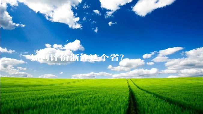 如何评价浙江这个省？